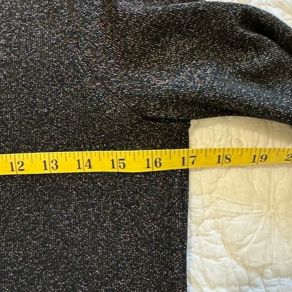 LOFT sweater dress. black with gold woven in, long sleeve Size PM. NWOT - Picture 7 of 9